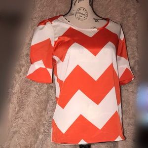 💕Peach love cream small shirt